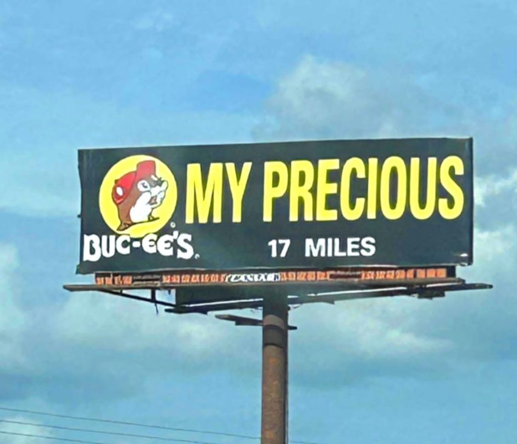 A billboard for Buc-ee’s — a true Texas road trip landmark. No matter where you’re headed in the state, those beaver signs always seem to find you first. Credit: @graesonmcgaha via Instagram