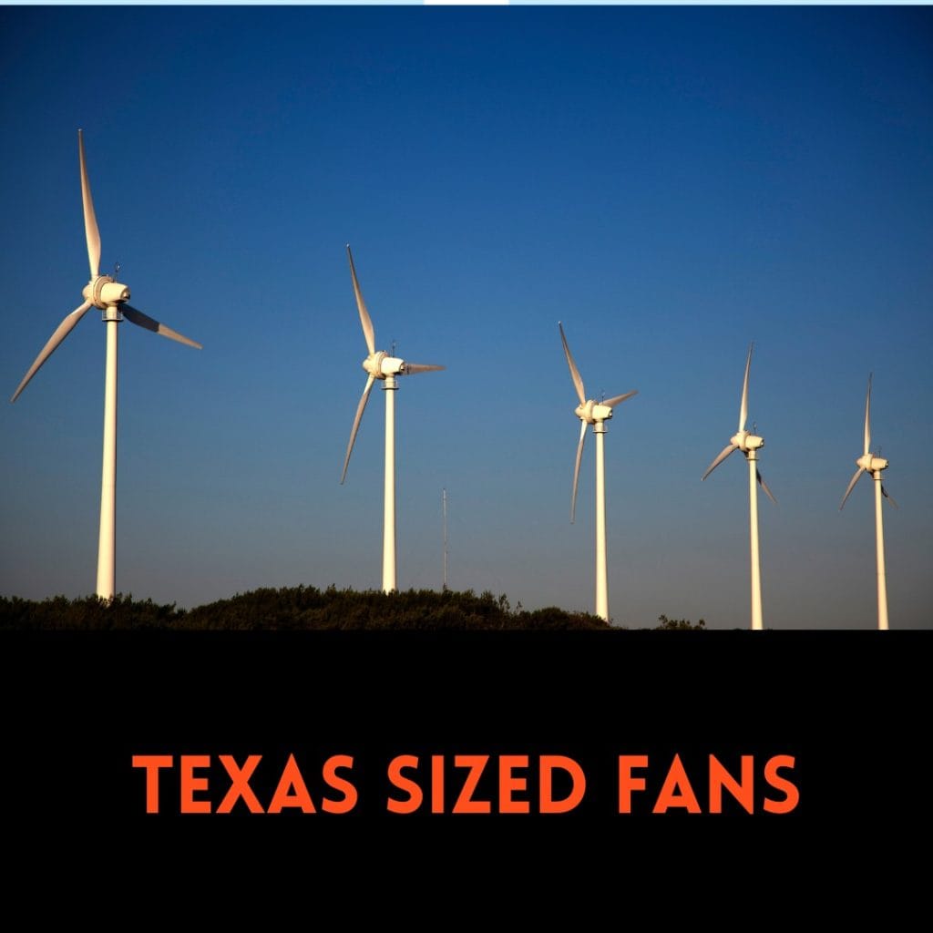 Rows of wind turbines stretching across West Texas. Locals jokingly call them “Texas-sized fans,” and honestly, with how massive they are, it fits. Credit: @texashappens via Instagram