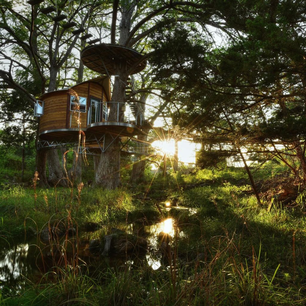 The Willow Treehouse at Cypress Valley, accessed by hanging bridges and perched among the trees—pure magic and a childhood dream brought to life. Credit: @cypressvalleytreehouses via Instagram