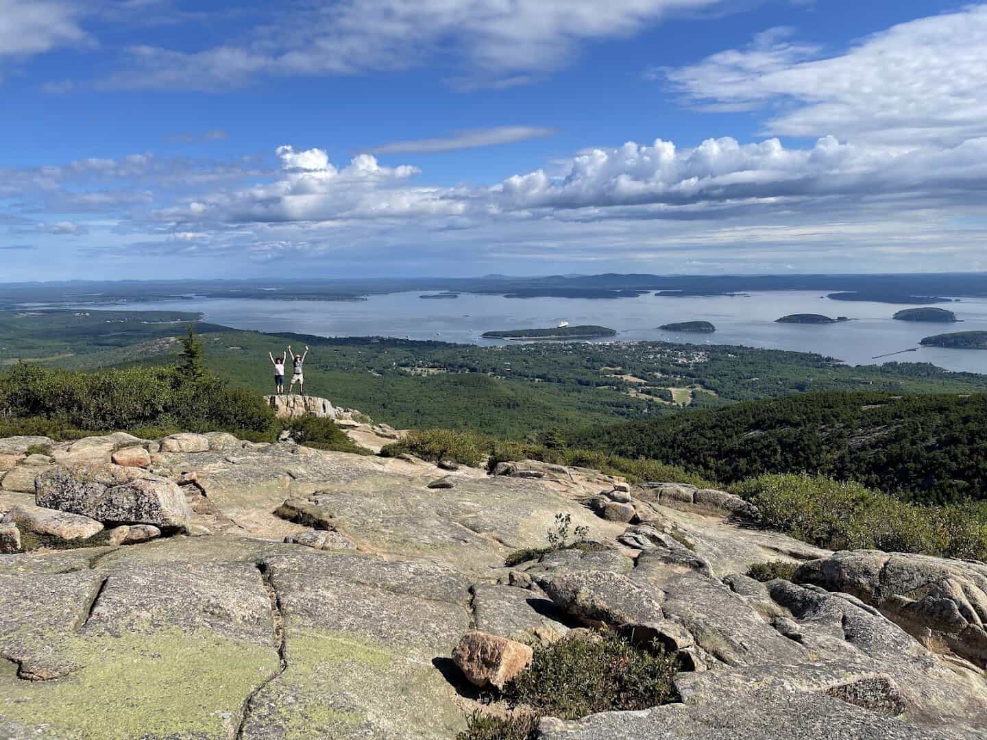 View over Frenchman Bay from Cadillac Mountain on Acadia's Park Loop Road, Maine