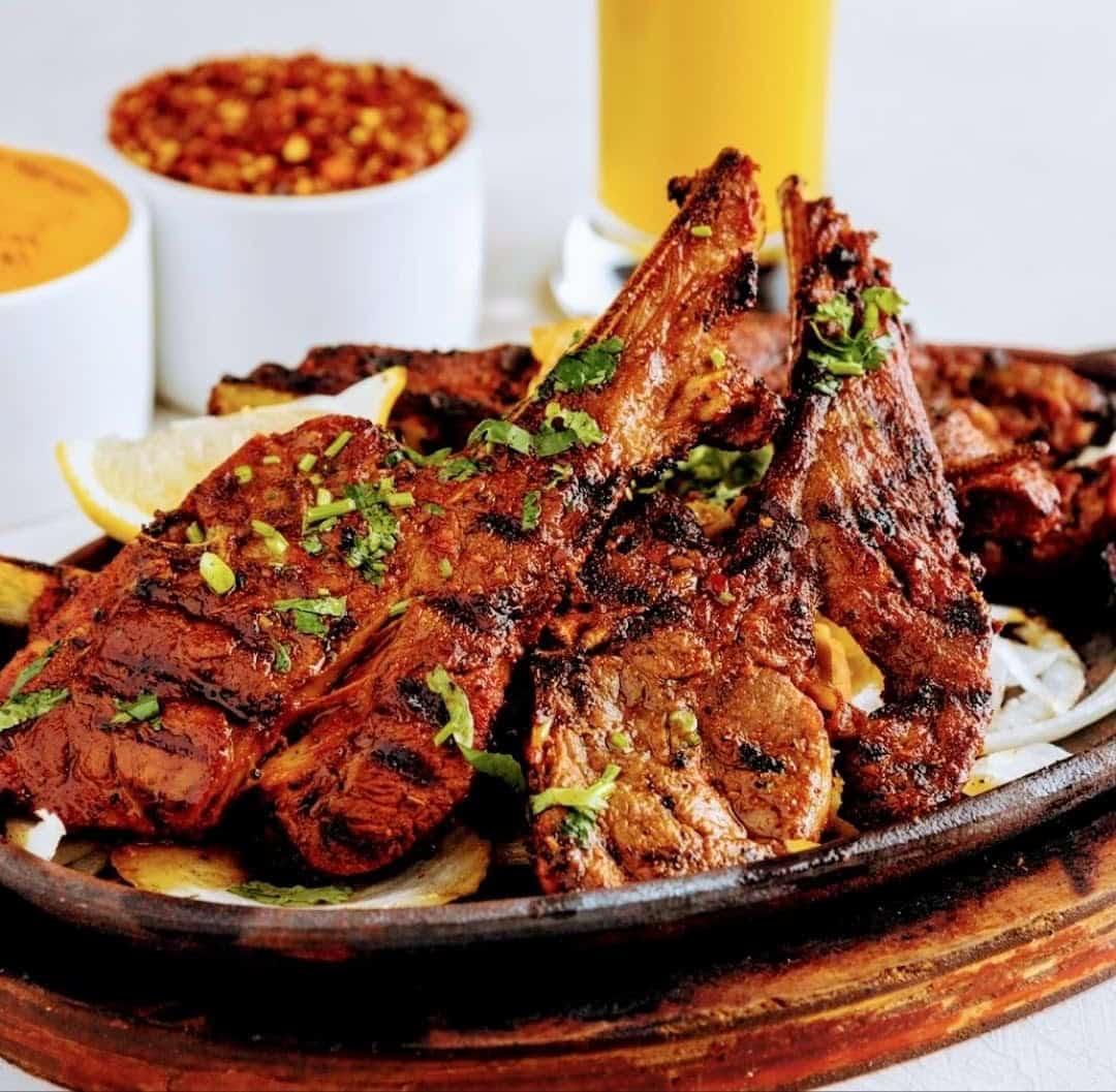 Grilled goat chops at Aga's Restaurant in Houston