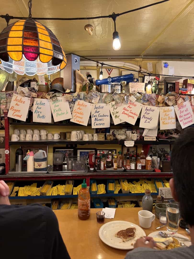 The cozy counter inside Al's Breakfast in Minneapolis, Minnesota