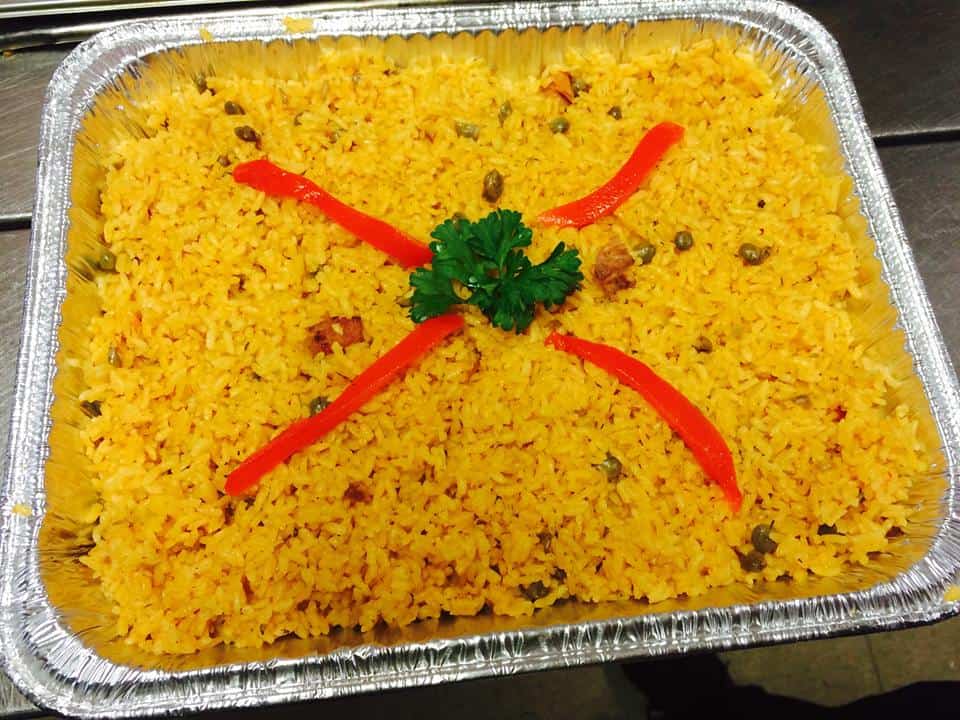 Arroz con gandules, Puerto Rican rice with pigeon peas, at El Flamboyan in Wylie, Texas