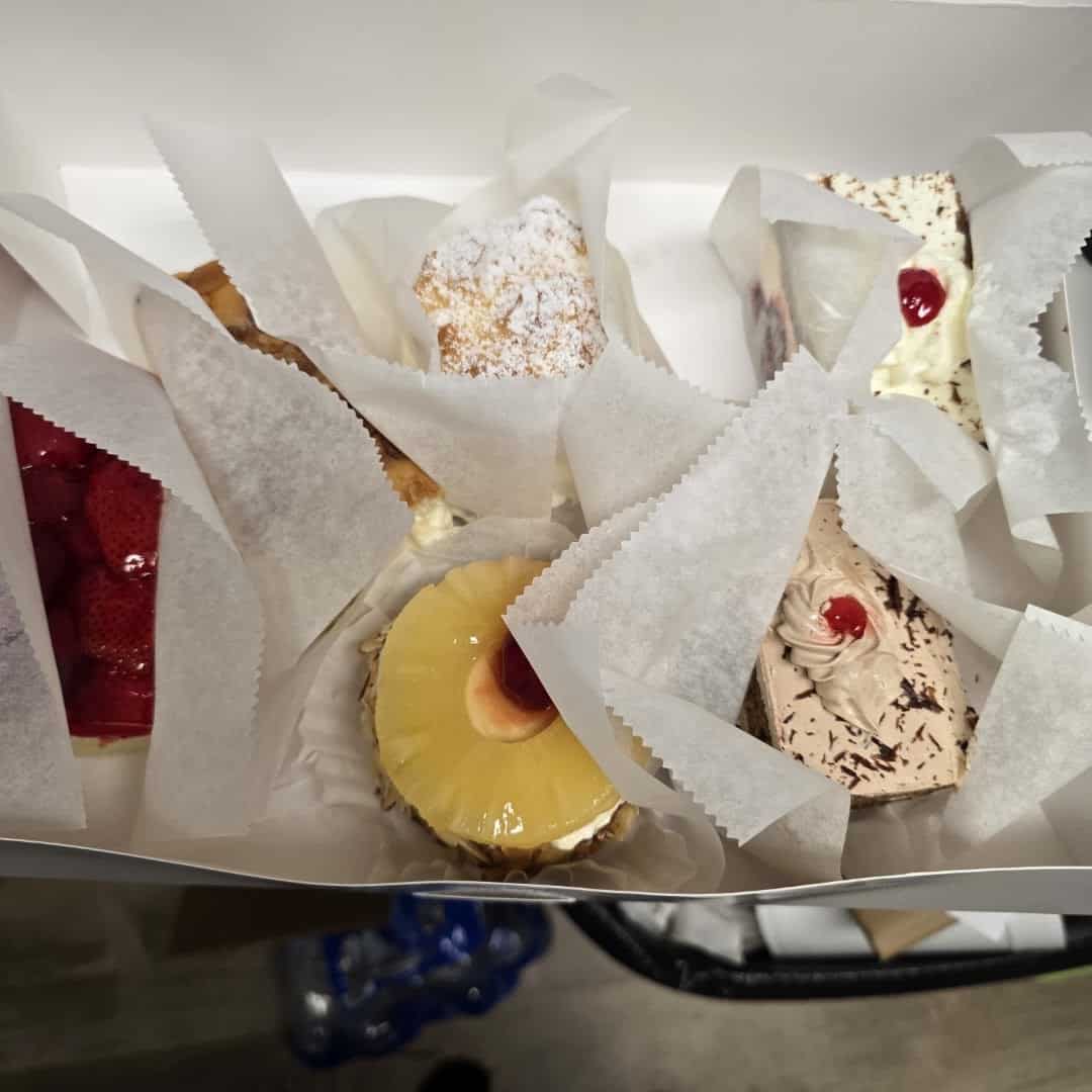 Assorted German cake slices at Pfeifer's German Bakery and Deli in Harker Heights, Texas
