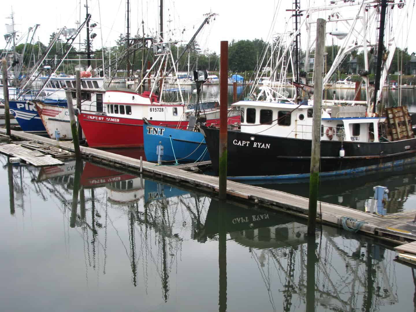 Fishing boats in the harbor at Astoria, Oregon