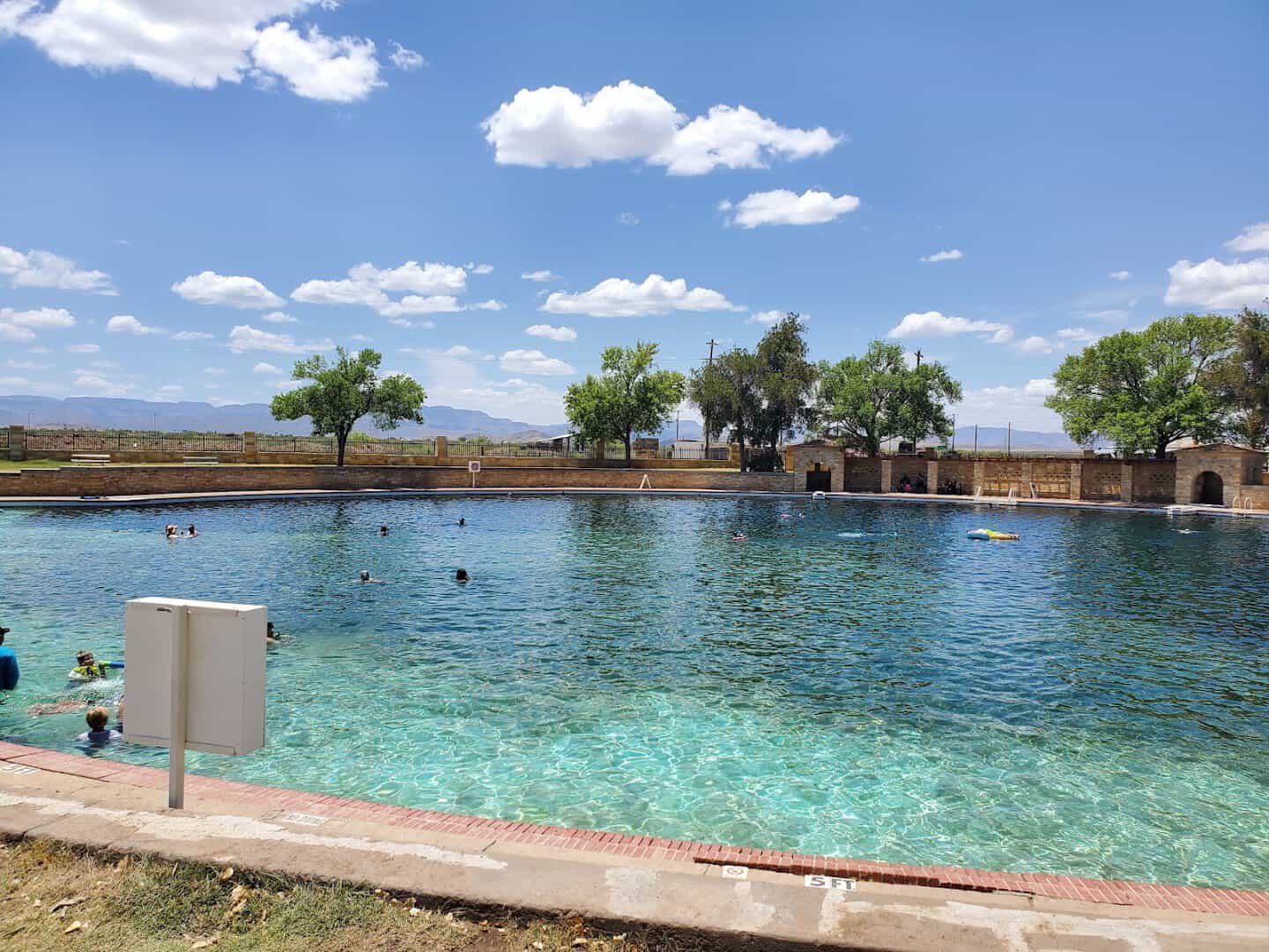 The spring-fed swimming pool at Balmorhea State Park in Toyahvale, Texas