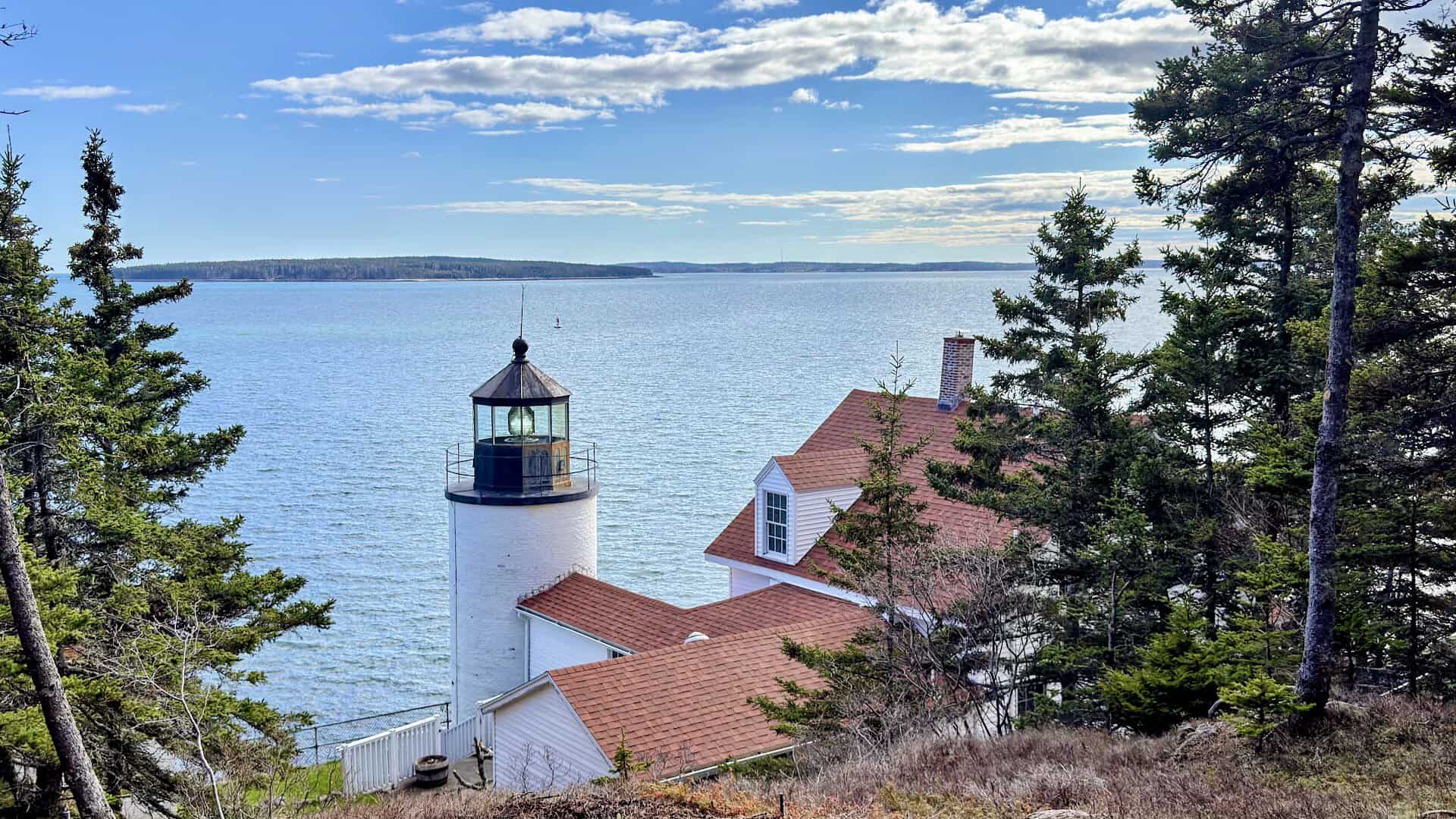 Bass Harbor Head Light Station on the rocky coast of Acadia National Park in Maine