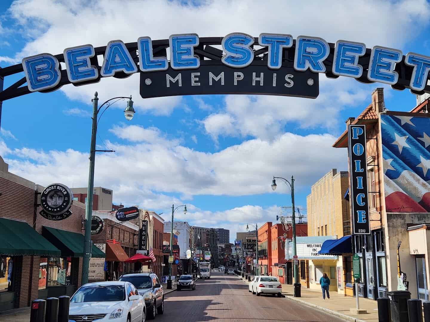 The Beale Street entrance sign in Memphis, Tennessee