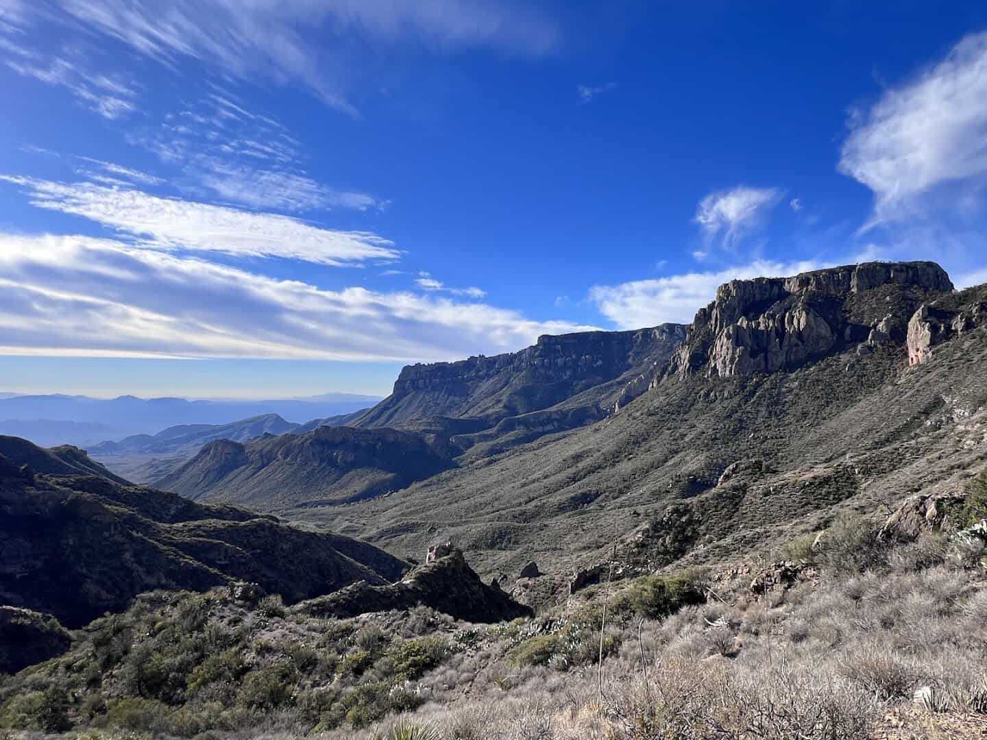 Mountain and desert views in Big Bend National Park, Texas