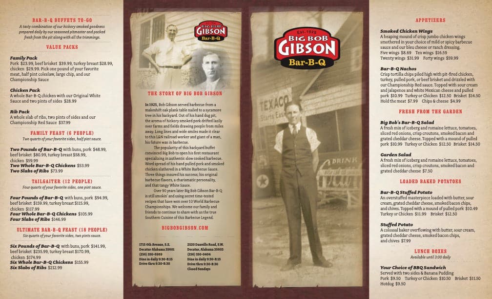 Big Bob Gibson Bar-B-Q branding and founder in Decatur, Alabama