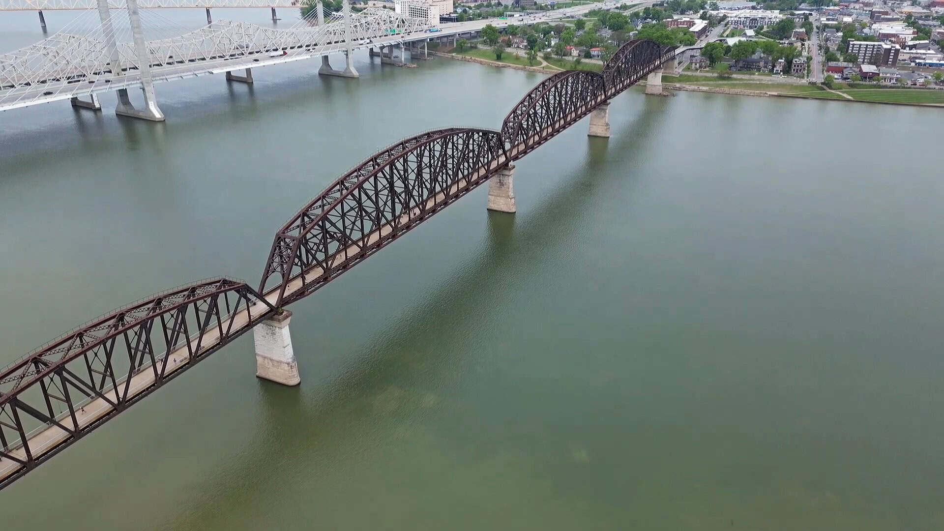 The Big Four pedestrian bridge over the Ohio River in Louisville, Kentucky