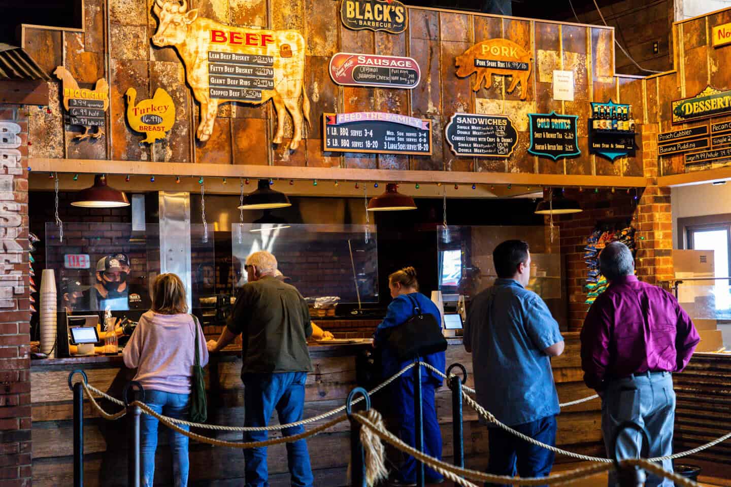 The order counter and meat market at Black's Barbecue in Lockhart, Texas