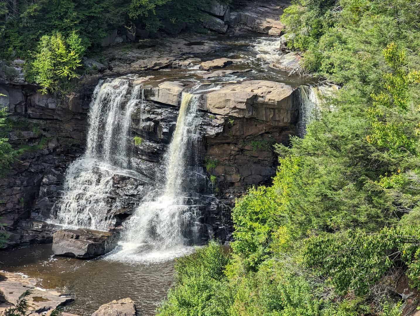 Blackwater Falls amber cascade in the Allegheny gorge, West Virginia