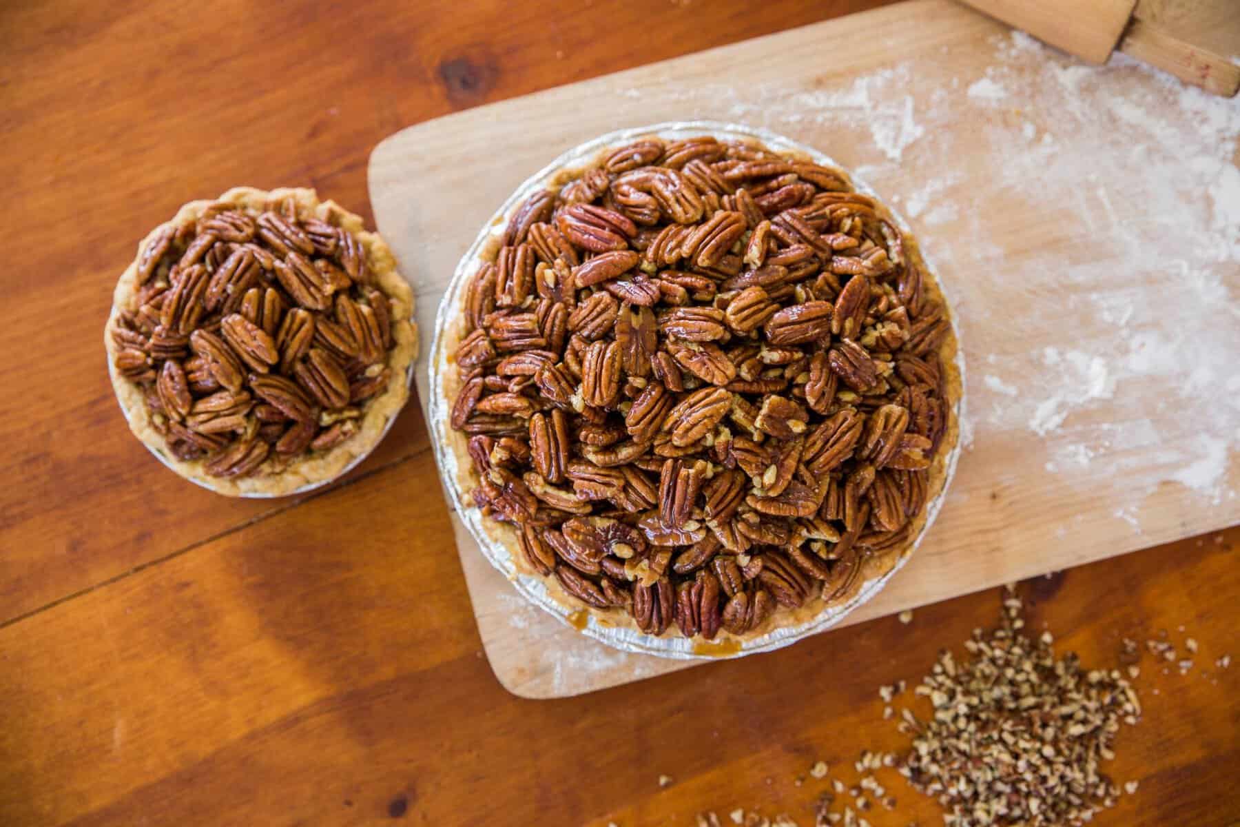 Caramel pecan Levee High apple pies at the Blue Owl Bakery in Kimmswick, Missouri