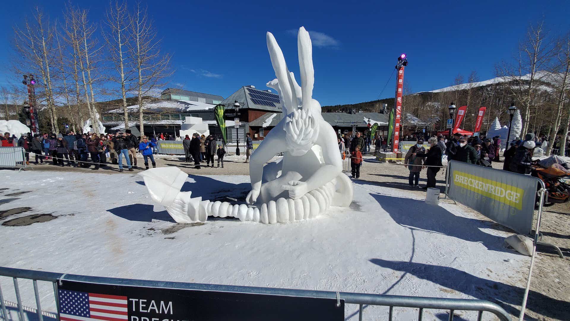 Snow sculptures and winter festival in Breckenridge, Colorado