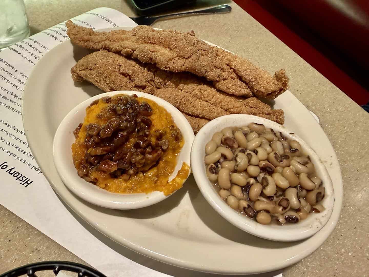 Greek-style fried snapper plate at Bright Star in Bessemer, Alabama