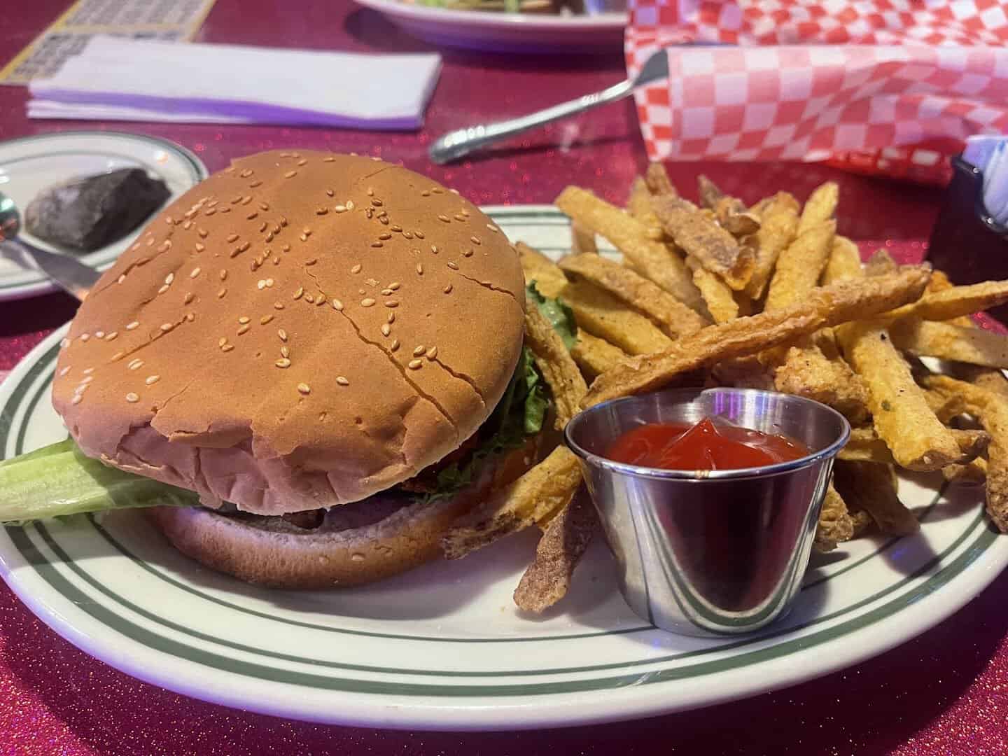 Burger and fries at Hungry Like The Wolf in Houston