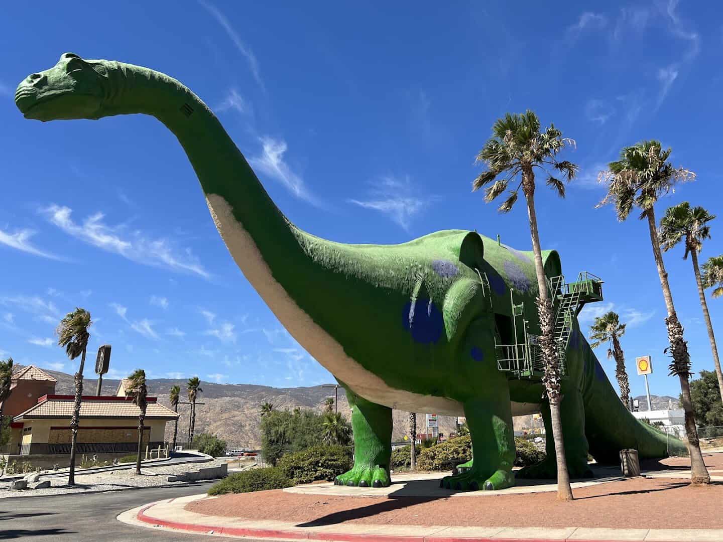Dinny the brontosaurus at the Cabazon Dinosaurs in Cabazon, California