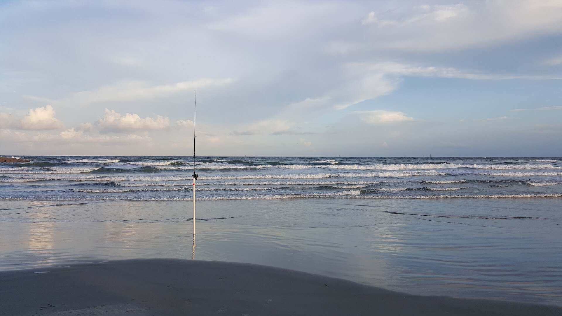 Calm bay water at dawn on the back side of Mustang Island State Park, Texas