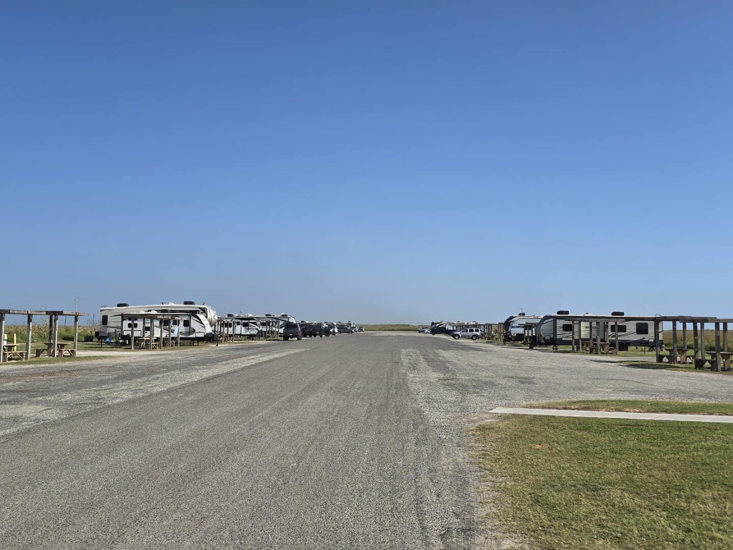 Campground and RV sites at Mustang Island State Park, Texas