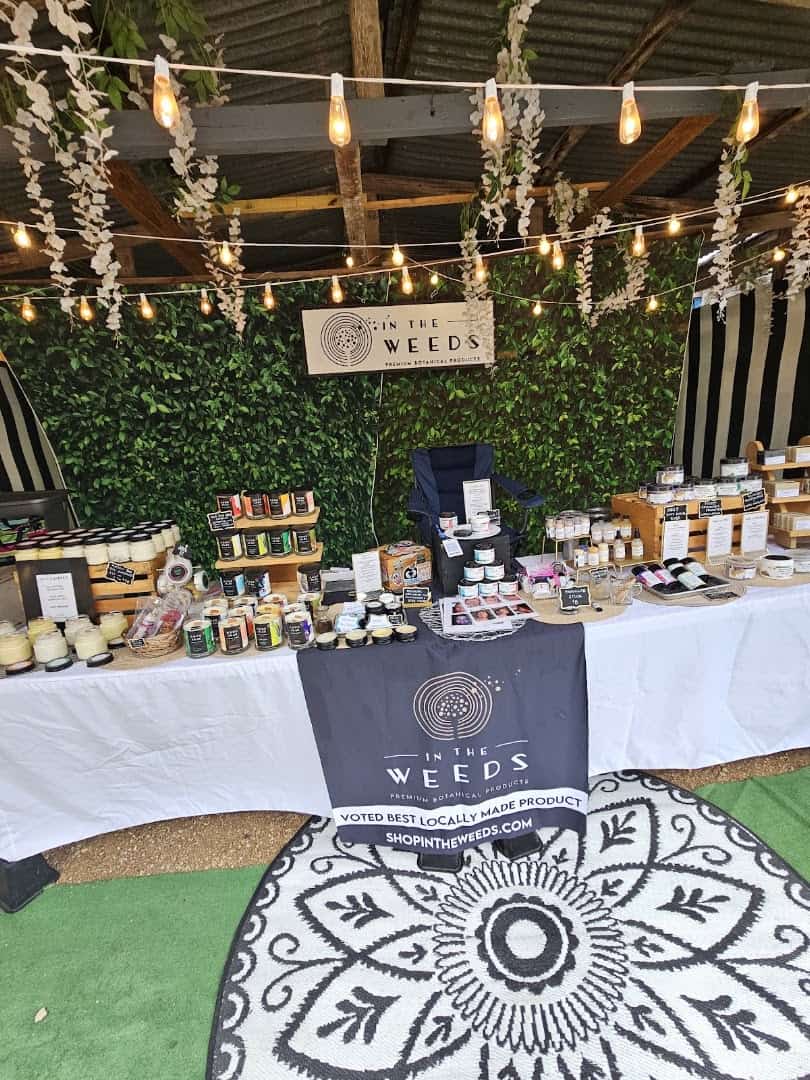 In The Weeds candle and botanical booth at Wimberley Market Days
