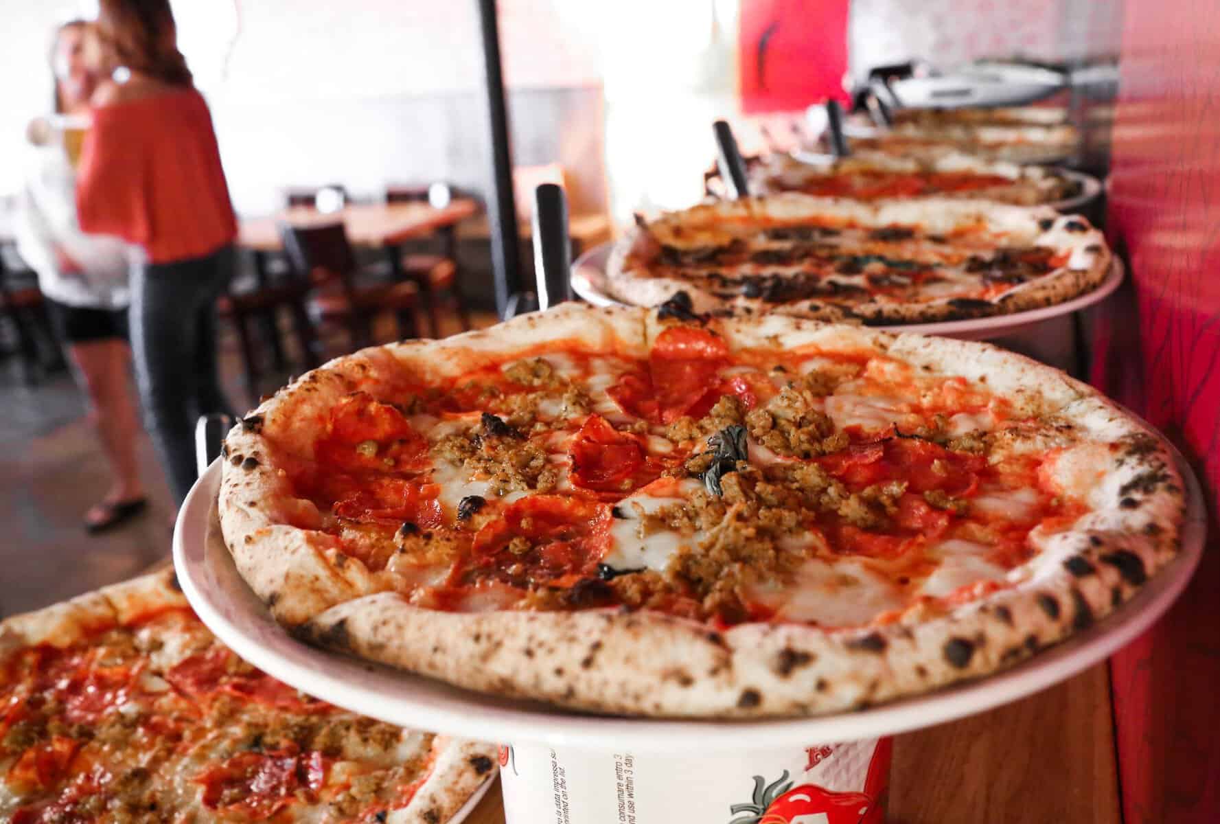 Wood-fired pepperoni pizza at Cane Rosso in Dallas
