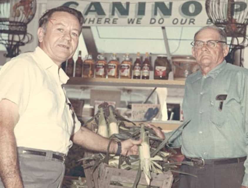 Vintage photo of Caninos Produce at the historic Houston Farmers Market in Houston
