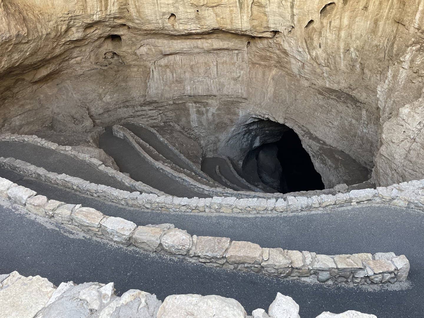 The natural entrance descending into Carlsbad Caverns, New Mexico