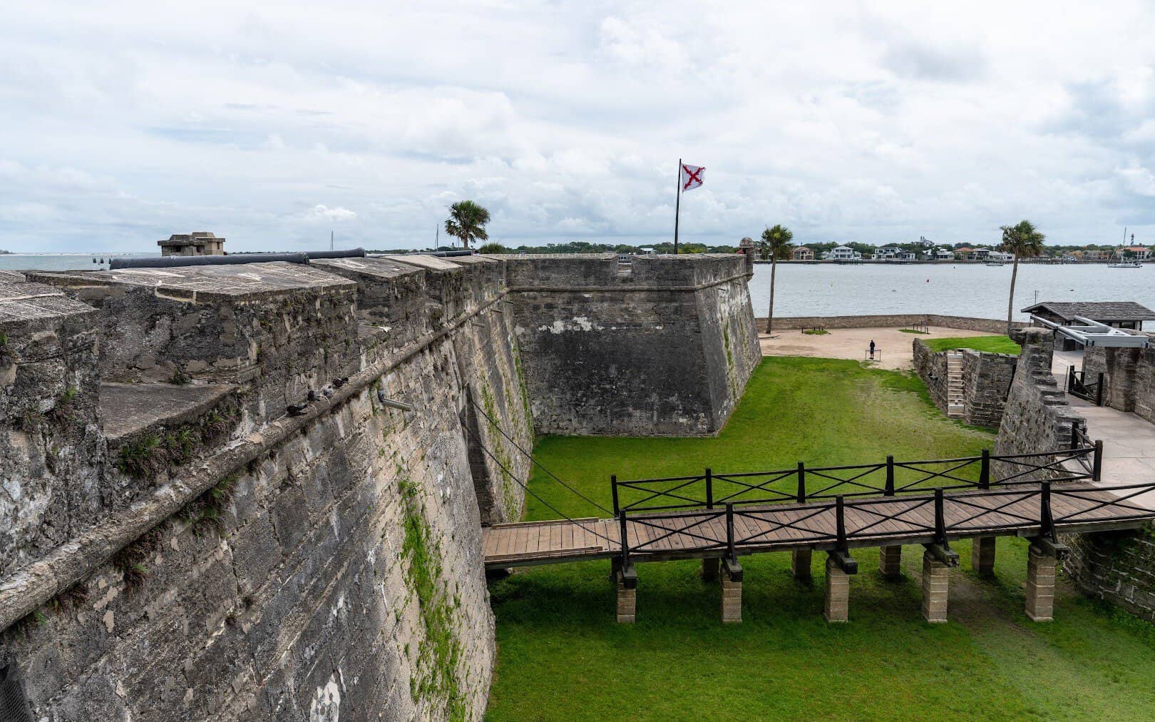 The Castillo de San Marcos coquina fort on the waterfront in St. Augustine, Florida