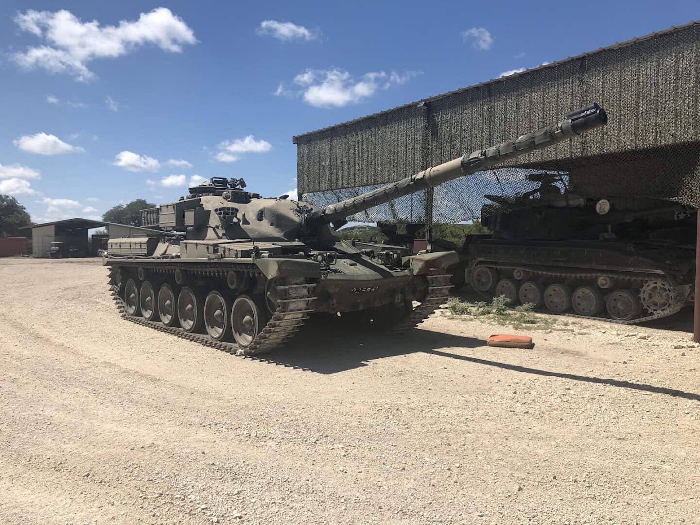 Centurion tank outdoors at DriveTanks near Uvalde, Texas