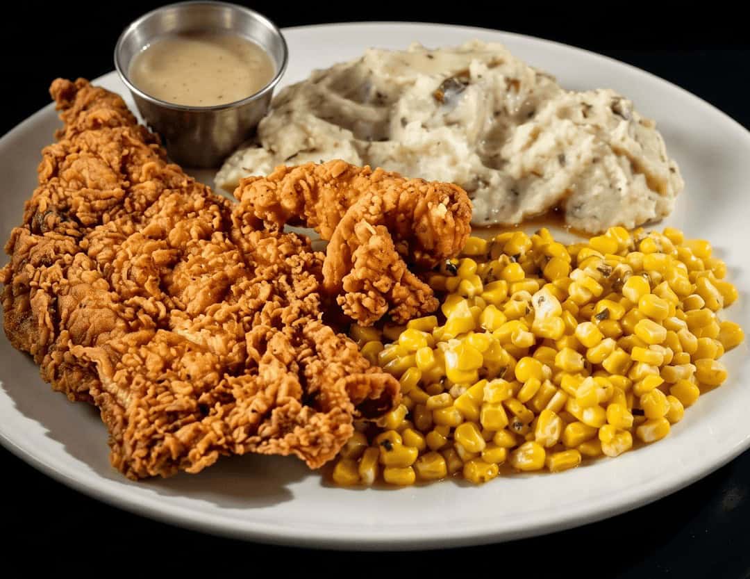 Chicken fried steak plate with cream gravy at Hungry Like The Wolf in Houston