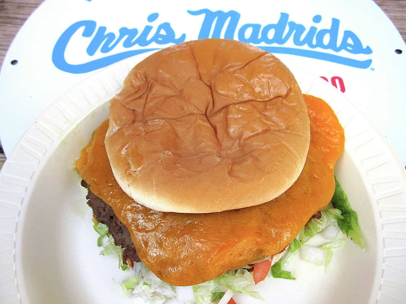 Tostada Burger at Chris Madrid's in San Antonio