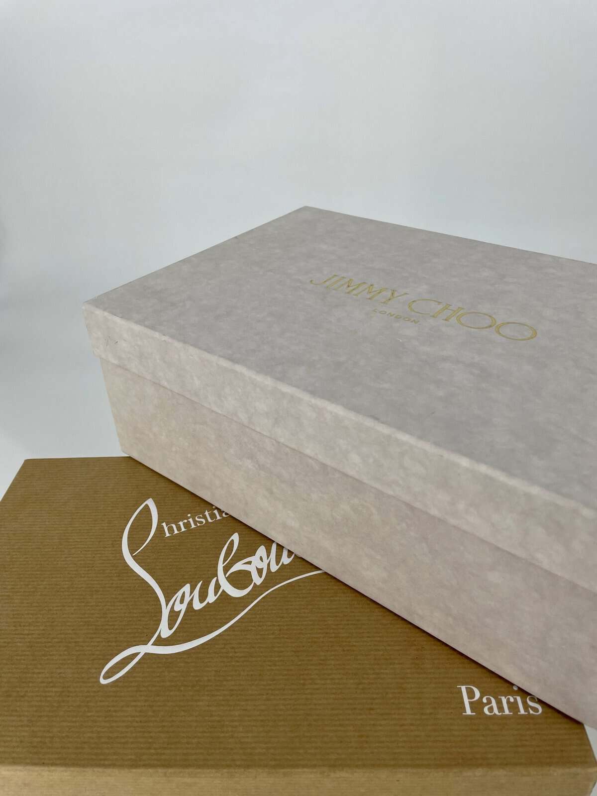 A Christian Louboutin shoe box at Clotheshorse Anonymous in Dallas
