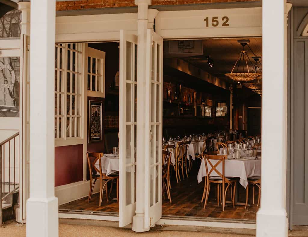 Dining room at City Grocery on the square in Oxford, Mississippi