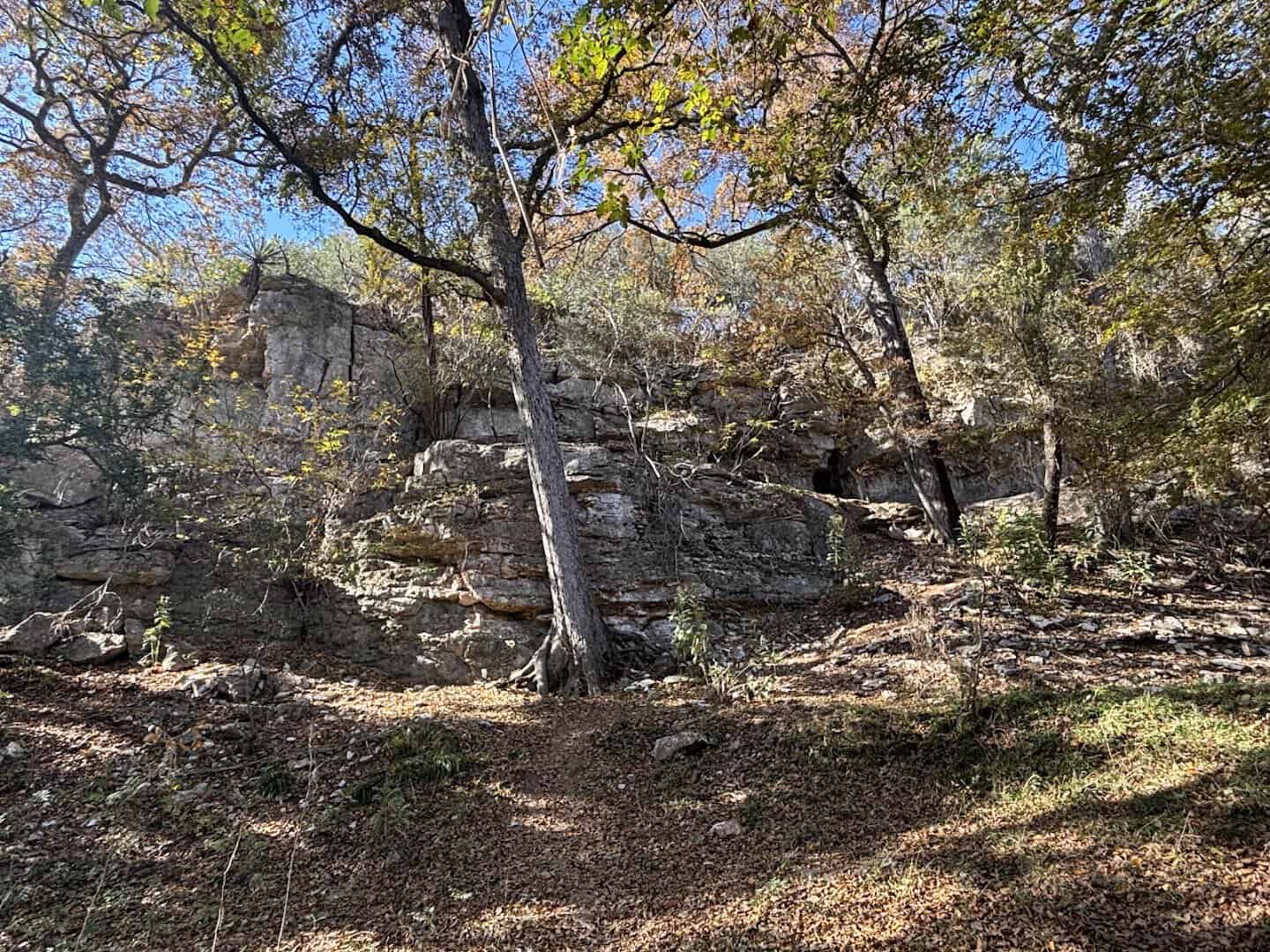 The rocky Hill Country trail through Colorado Bend State Park near Bend, Texas