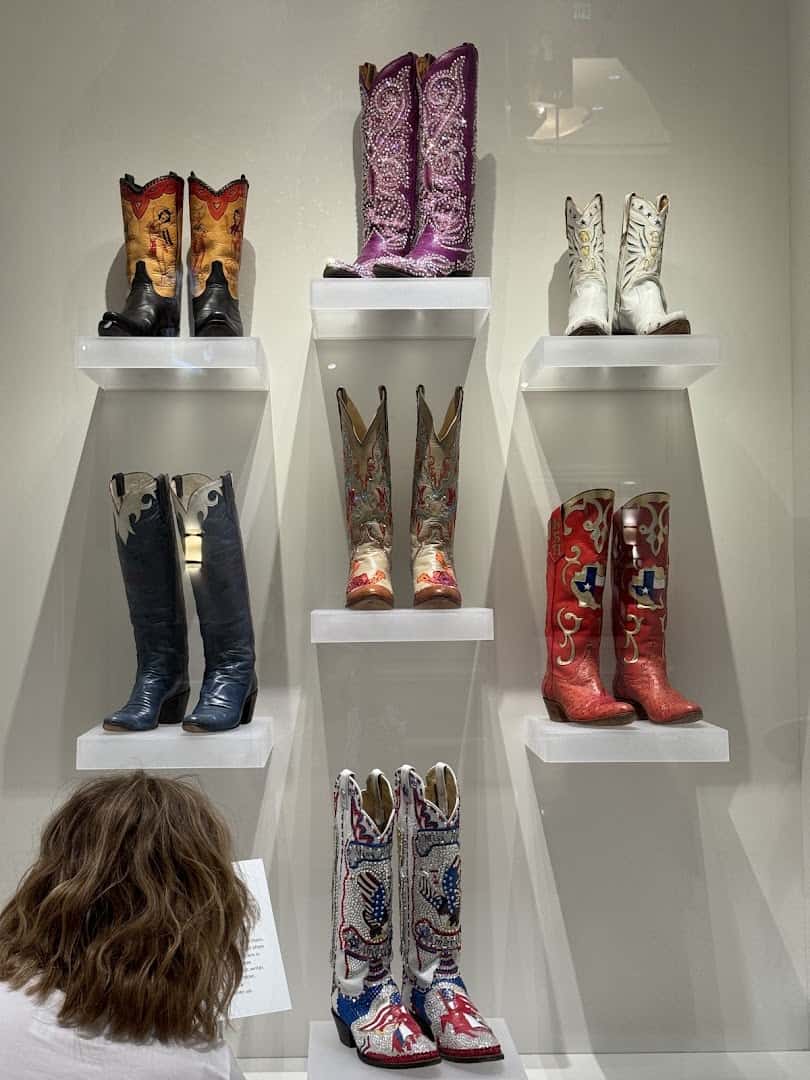 Colorful cowboy boots on display at the National Cowgirl Museum in Fort Worth