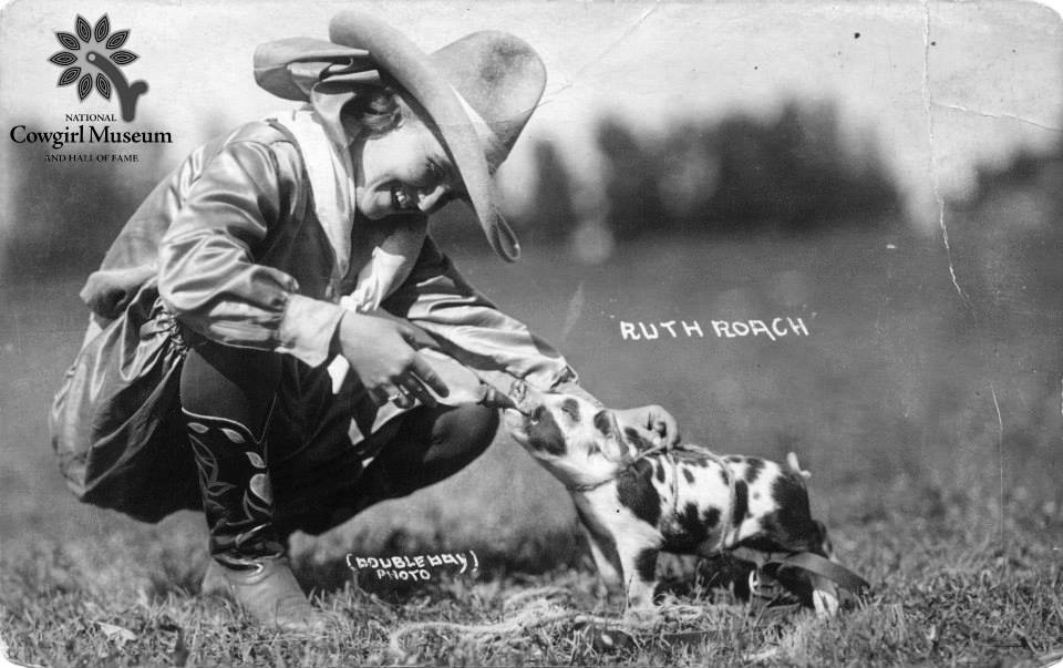 Archival photo of rodeo cowgirl Ruth Roach honored at the National Cowgirl Museum in Fort Worth