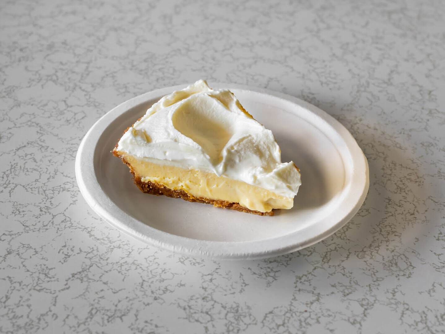 Slice of cream pie topped with meringue at Texas Pie Company in Kyle, Texas