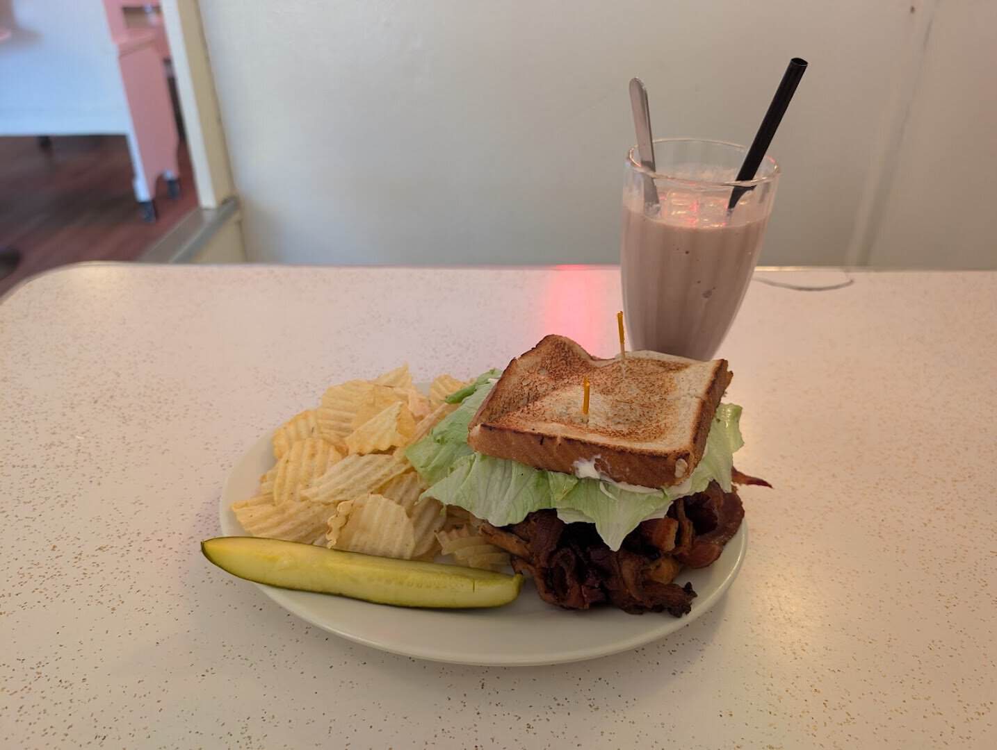 Chocolate malt and a BLT at Crown Candy Kitchen in St. Louis
