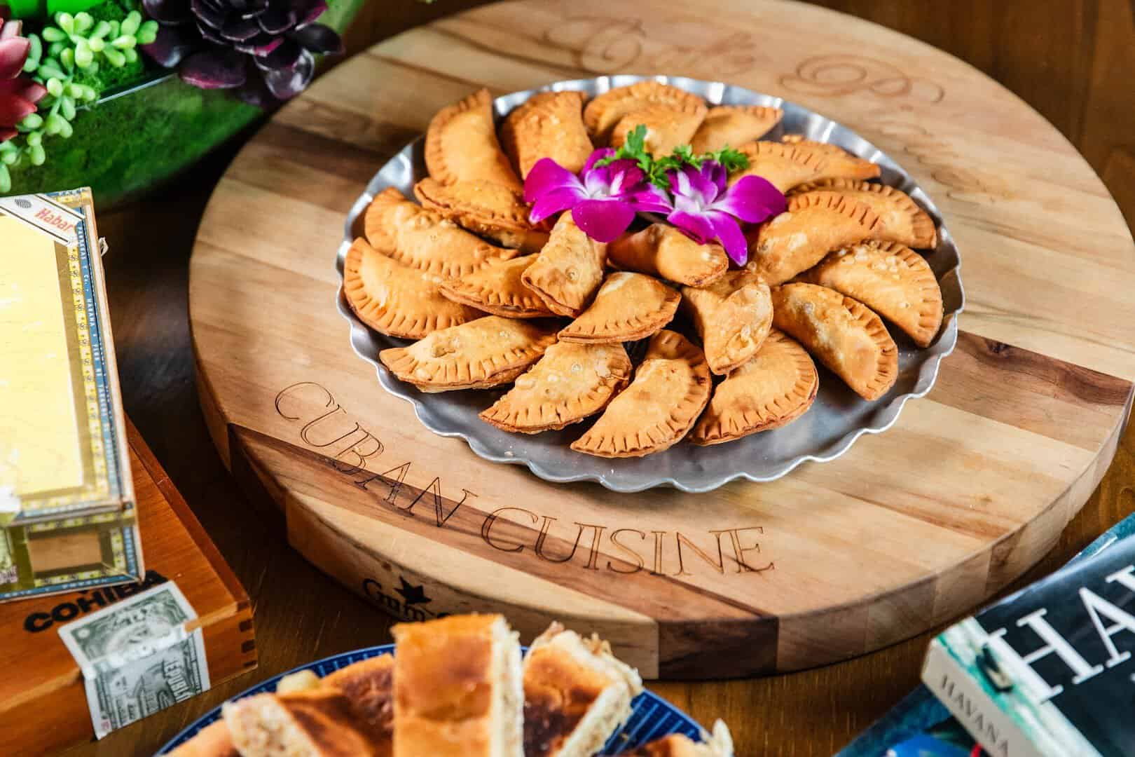 A platter of Cuban empanadas and pastries at Cafe Piquet in Bellaire, Texas