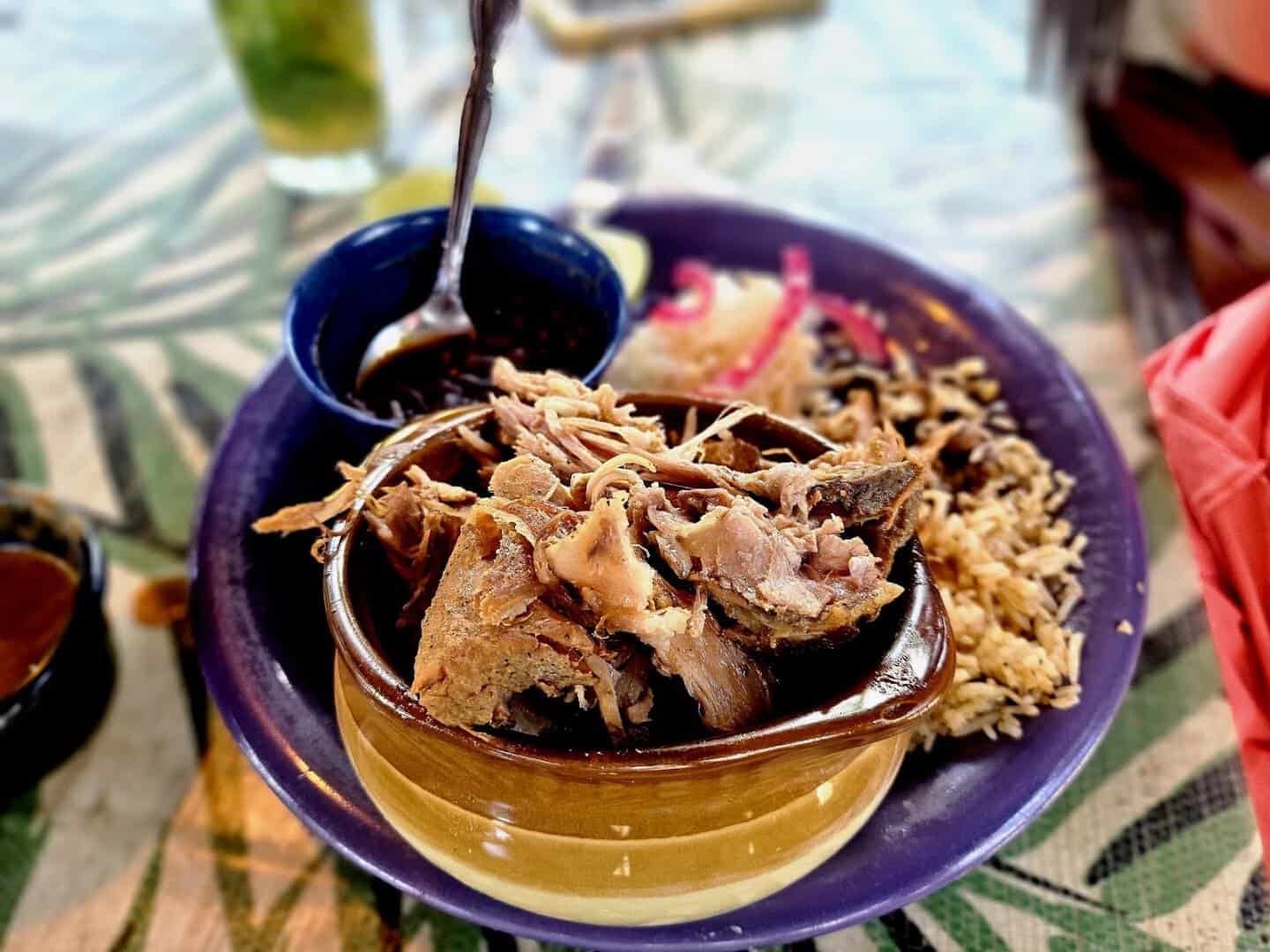 Slow-roasted Cuban pork over rice at Habana in Austin