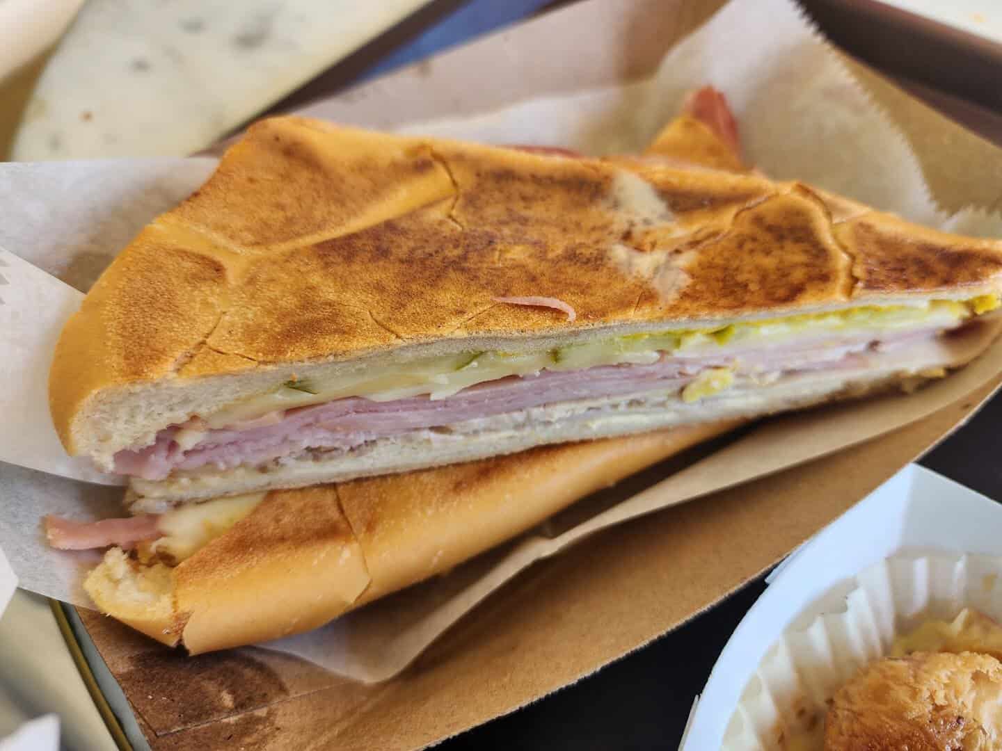pressed Cuban sandwich at Versailles Restaurant in Miami