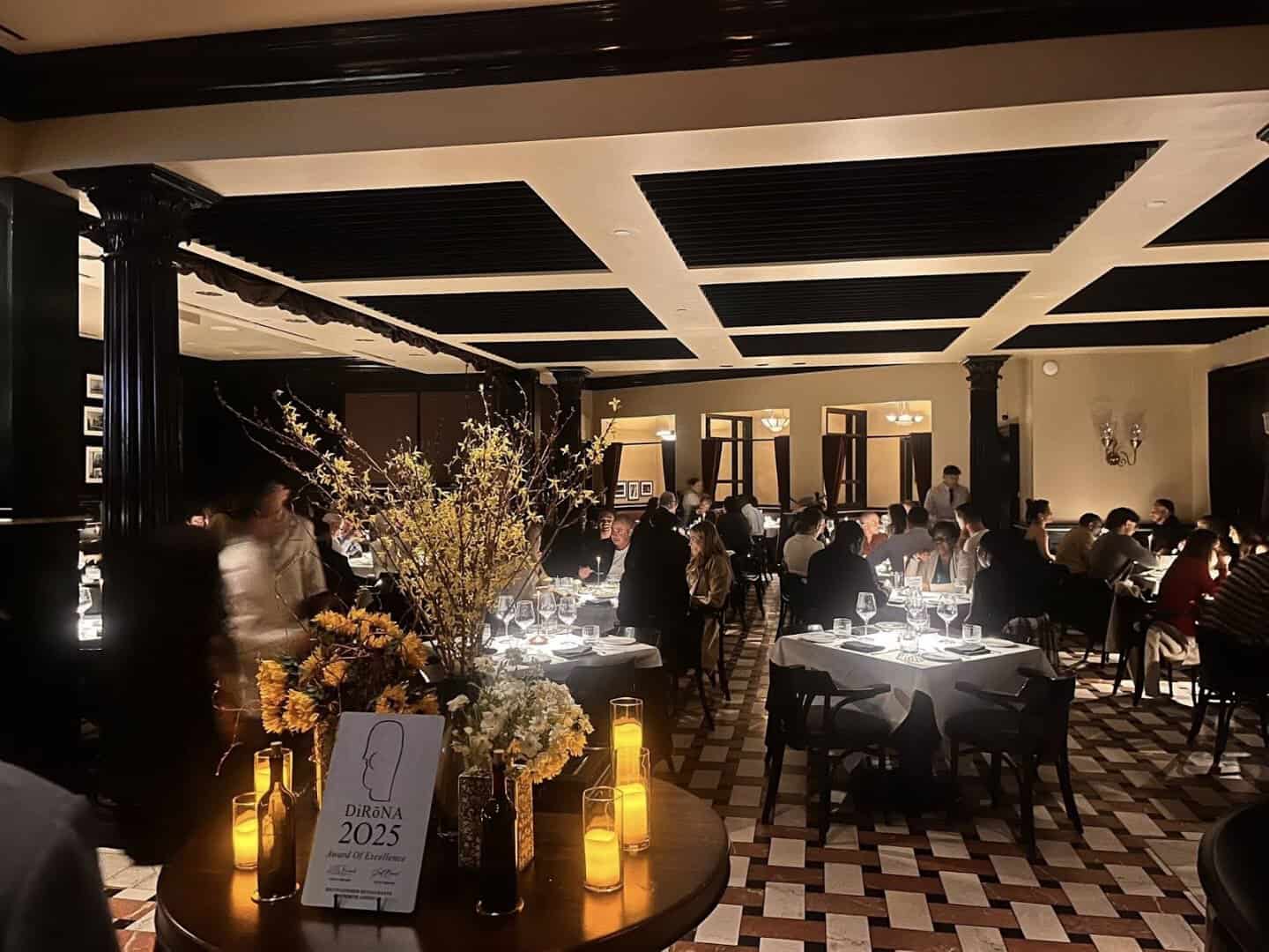 Candlelit dining room at Dakota's Steakhouse in Dallas
