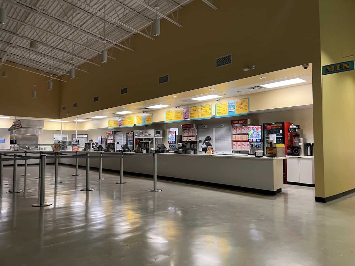 The concession hall and snack counter inside the New Braunfels drive-in