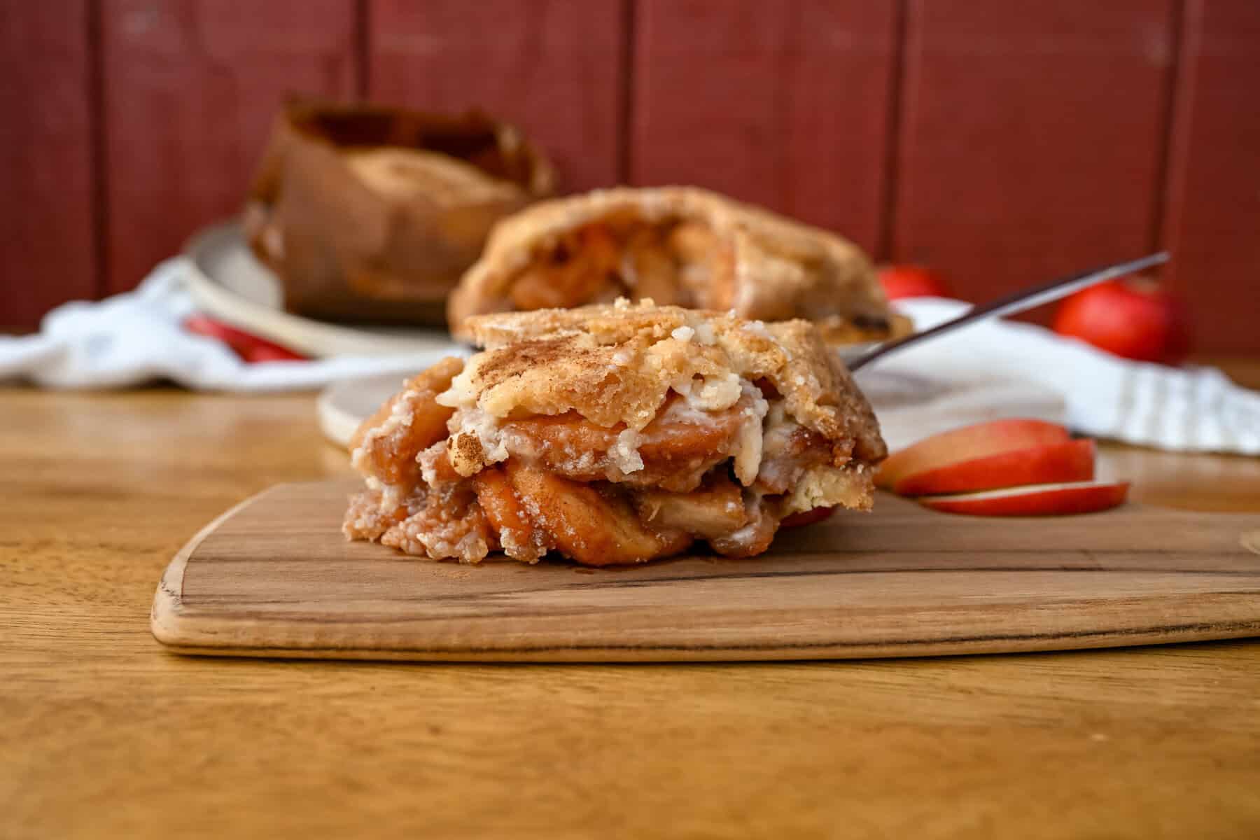 Apple pie baked in a paper bag at the Elegant Farmer in Mukwonago, Wisconsin