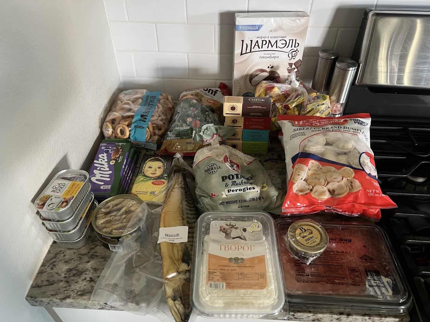 Pierogi, dumplings and smoked fish from Gourmet European Market in Dallas