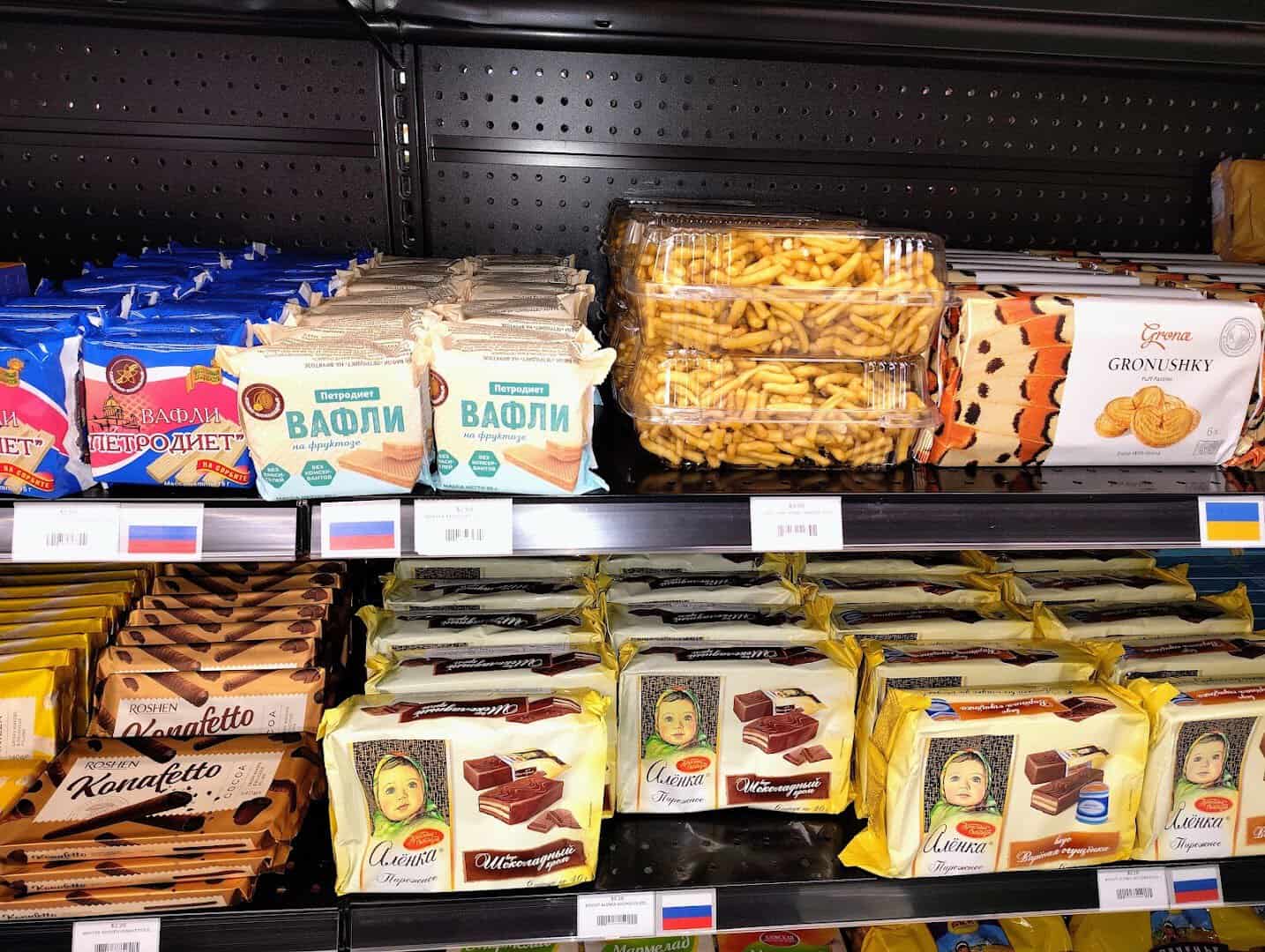 Imported wafers, chocolates and pastries at Gourmet European Market in Dallas