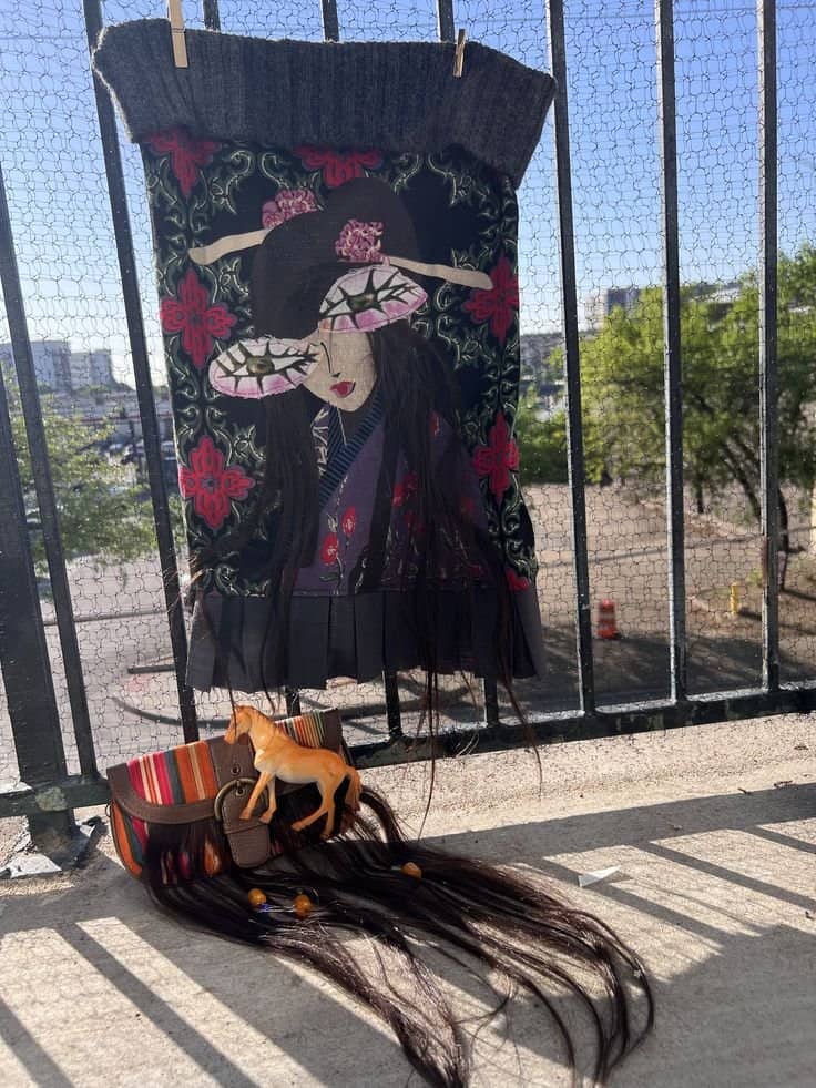 Fabric wall hanging craft at Pegasus Creative Reuse in Dallas