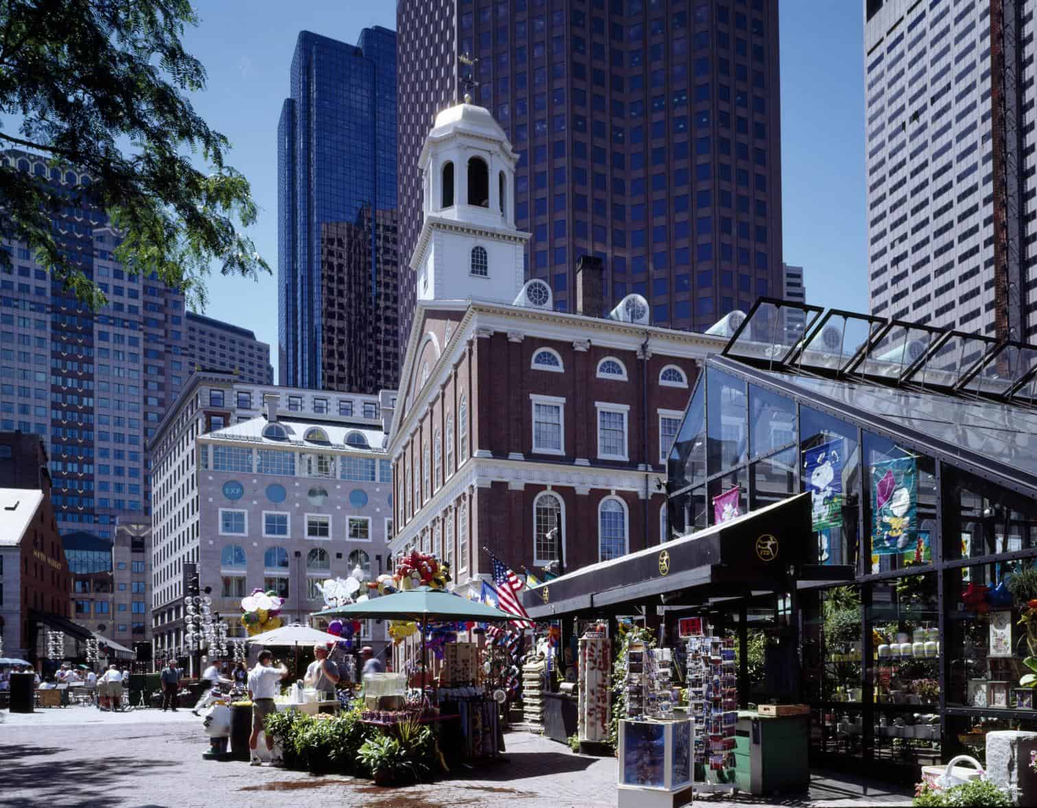 Faneuil Hall on the Freedom Trail in Boston, Massachusetts