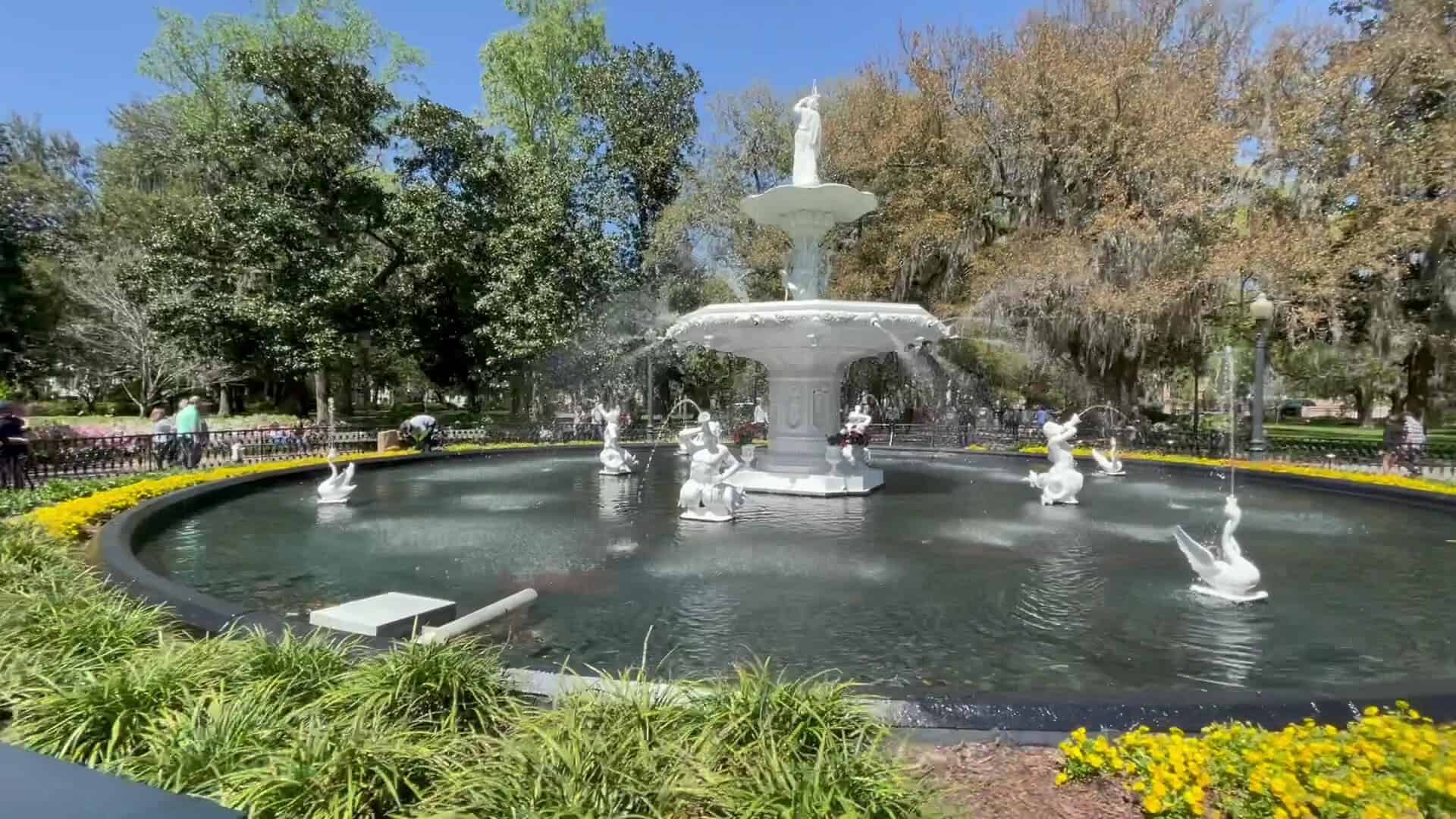 The white fountain in Forsyth Park, Savannah, Georgia